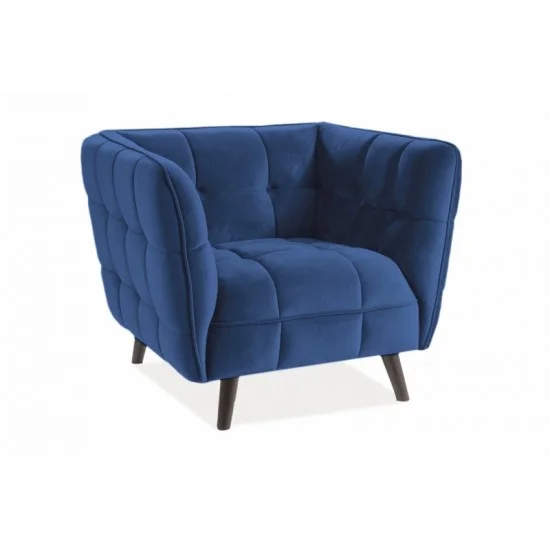 Кресло CASTELLO 1 VELVET синий BLUVEL 86 / венге CASTELLO1V86 1